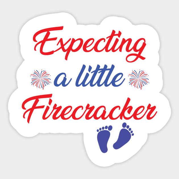 Expecting a Little Firecracker Sticker by CoApparel